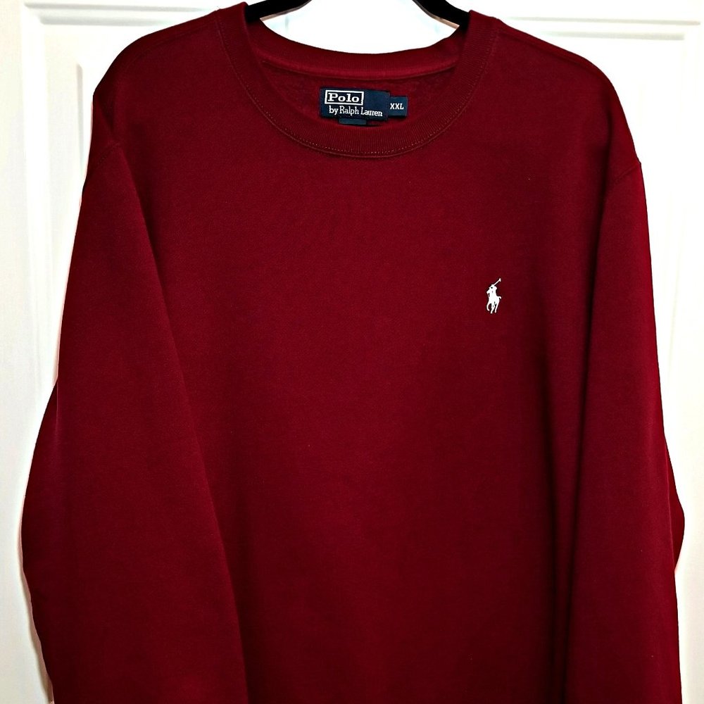 Polo Ralph Lauren ~Deep Cranberry / Crimson Cotton Blend Sweatshirt~ Size XXL